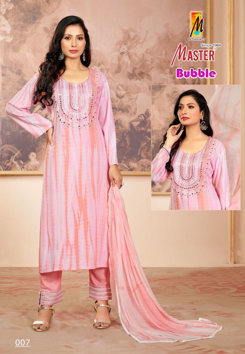 Master Bubble Rayon With Heavy Fancy Work Stylish Designer Casual Look Fancy Kurti