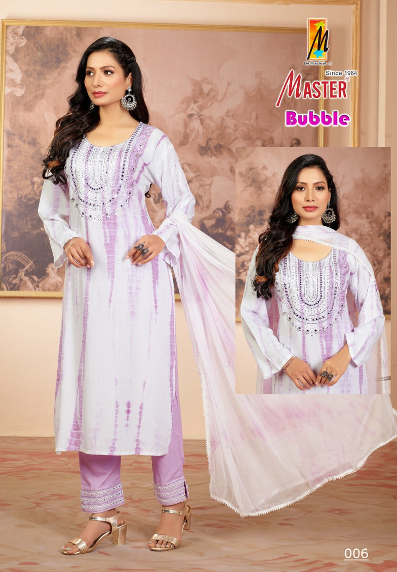 Master Bubble Rayon With Heavy Fancy Work Stylish Designer Casual Look Fancy Kurti