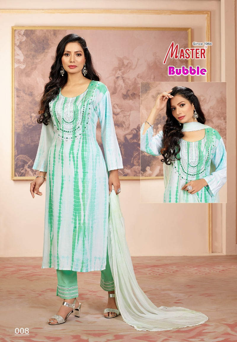 Master Bubble Rayon With Heavy Fancy Work Stylish Designer Casual Look Fancy Kurti