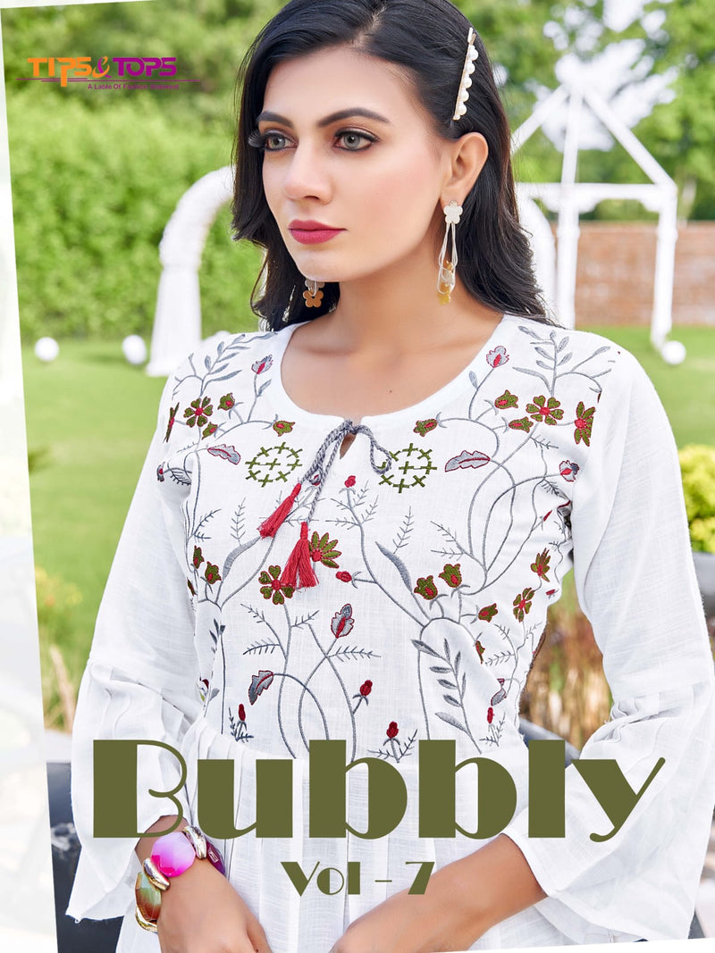 Tips & Tops Bubbly Vol 7 Rayon With Embroidery Work Fancy Western Top stylish Designer Kurti