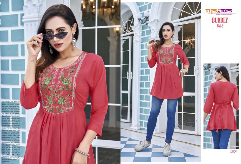 Tips & Tops Bubbly Vol 8 Rayon With Western Look Stylish Designer Party Wear Kurti