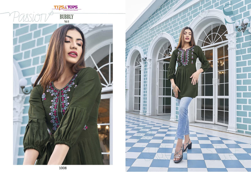 Tips & Tops Bubbly Vol 8 Rayon With Western Look Stylish Designer Party Wear Kurti