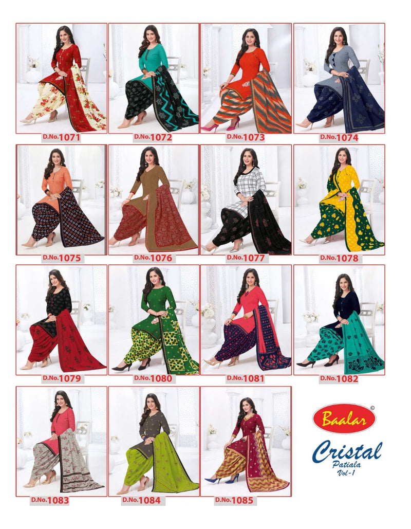 Baalar Cristal Patiyala Vol 1 Pure Cotton Casual Daily Wear Salwar Kameez