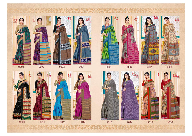 Balaji Cotton Leelavathi Vol 9 Pure Cotton Casual Wear Saree Collection