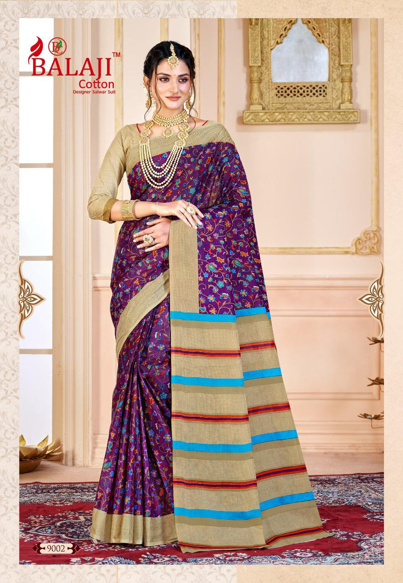 Balaji Cotton Leelavathi Vol 9 Pure Cotton Casual Wear Saree Collection