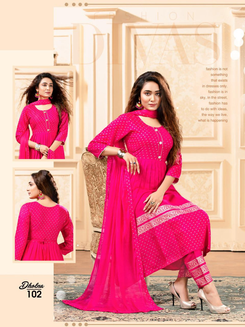 Bandhani Palace Dholna Rayon Fancy Designer Kurti