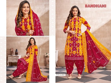 Bandhani Vol 5 By Ganesha Fashion Pure Cotton Fancy Wear Readymade Salwar Kameez With Inner