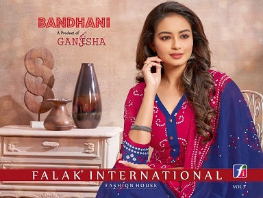 Bandhani Vol 5 By Ganesha Fashion Pure Cotton Fancy Wear Readymade Salwar Kameez With Inner