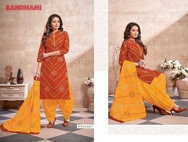 Bandhani Vol 5 By Ganesha Fashion Pure Cotton Fancy Wear Readymade Salwar Kameez With Inner