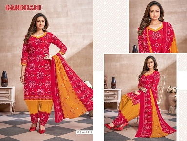 Bandhani Vol 5 By Ganesha Fashion Pure Cotton Fancy Wear Readymade Salwar Kameez With Inner