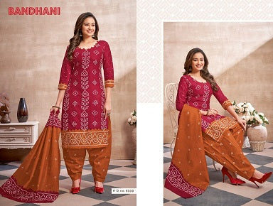 Bandhani Vol 5 By Ganesha Fashion Pure Cotton Fancy Wear Readymade Salwar Kameez With Inner