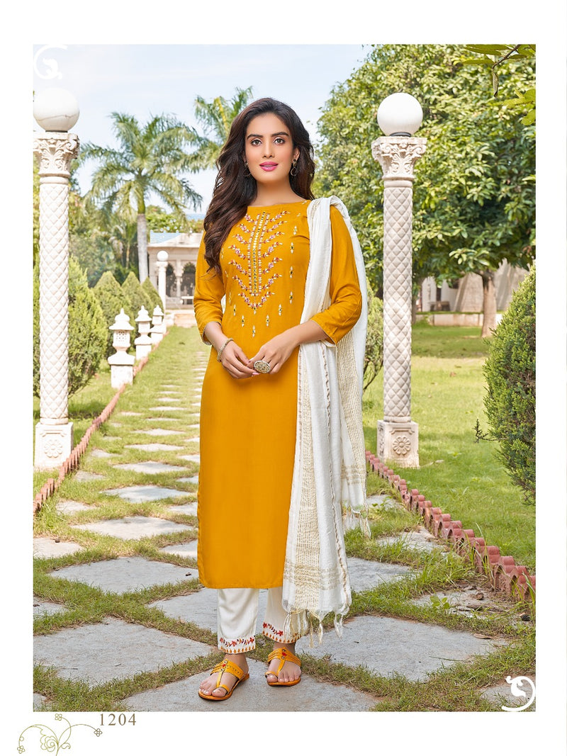 Banwery Chunari Rayon With Embroidery And Mirror Work Kurti
