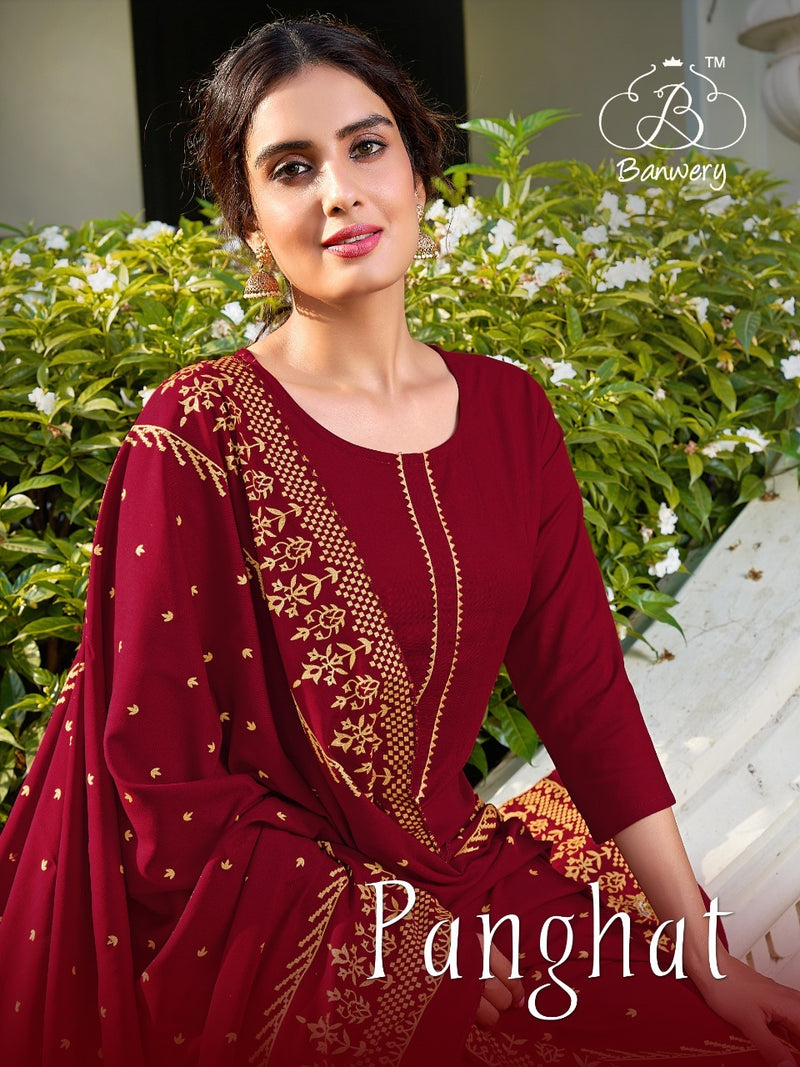 Banwery Fashion Panghat Rayon Print Stylish Designer Kurti