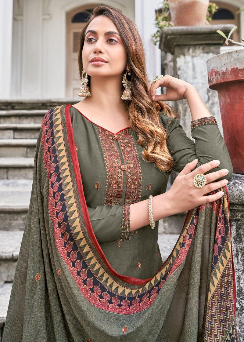 Bela Fashion Naayaab Maslin Digital Mulberry Silk Embroidered Salwar Kameez