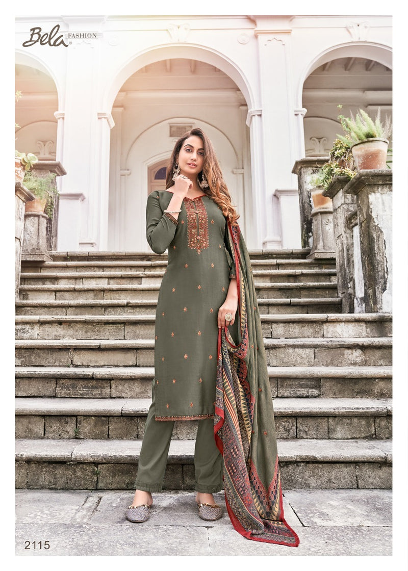 Bela Fashion Naayaab Maslin Digital Mulberry Silk Embroidered Salwar Kameez