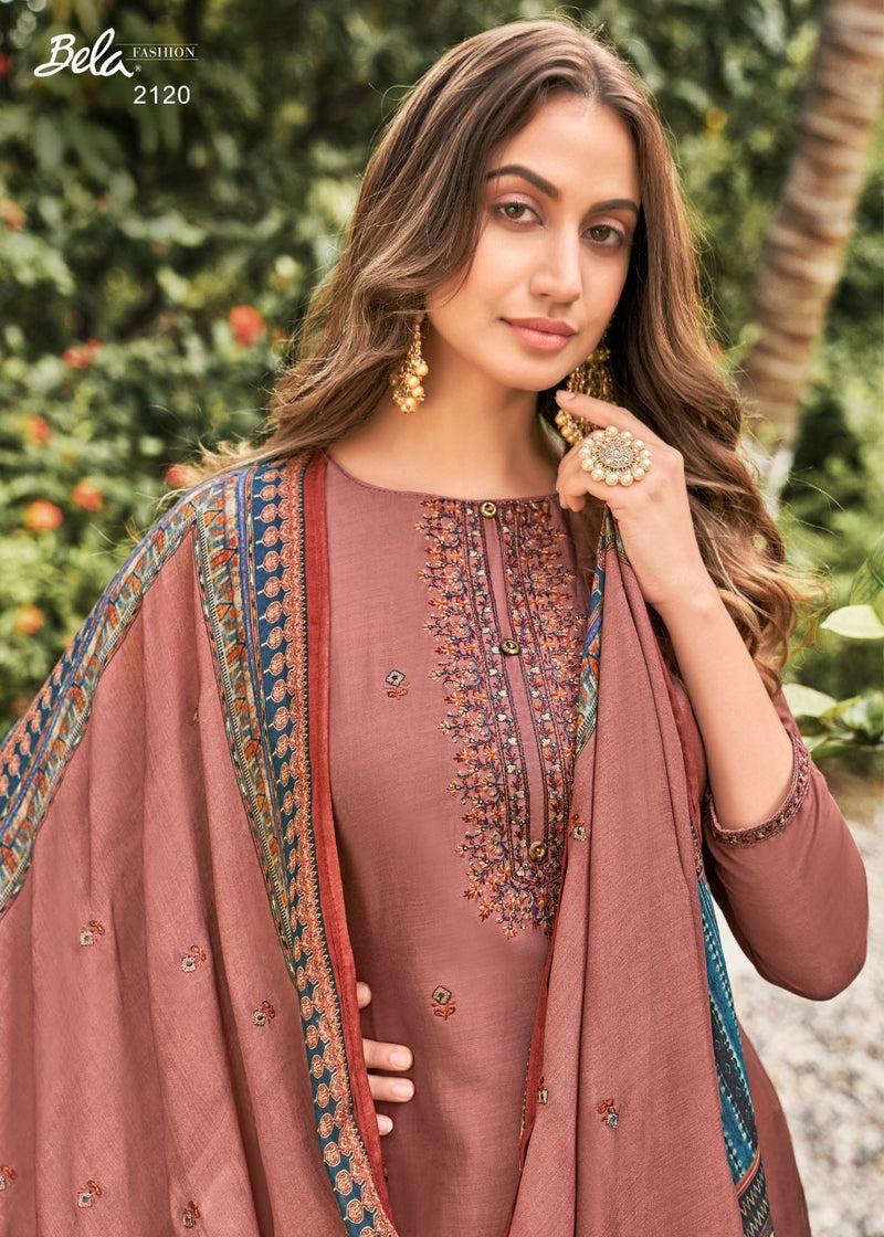 Bela Fashion Naayaab Maslin Digital Mulberry Silk Embroidered Salwar Kameez