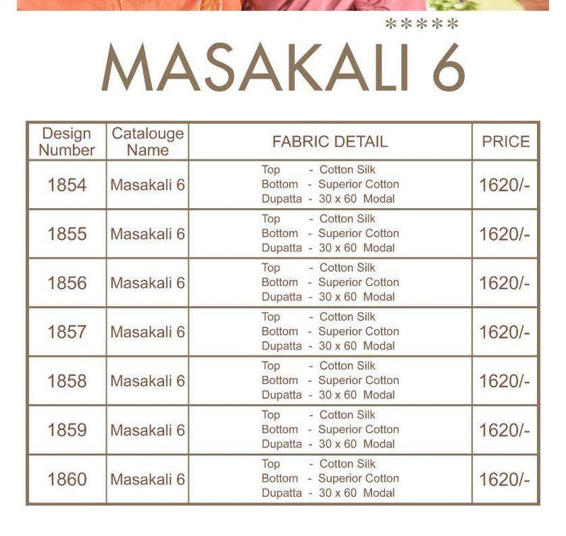 Bela Launch Masakali Vol 6 Cotton Silk With Fancy Embroidery Neck Work Fancy Wear Salwar Suits