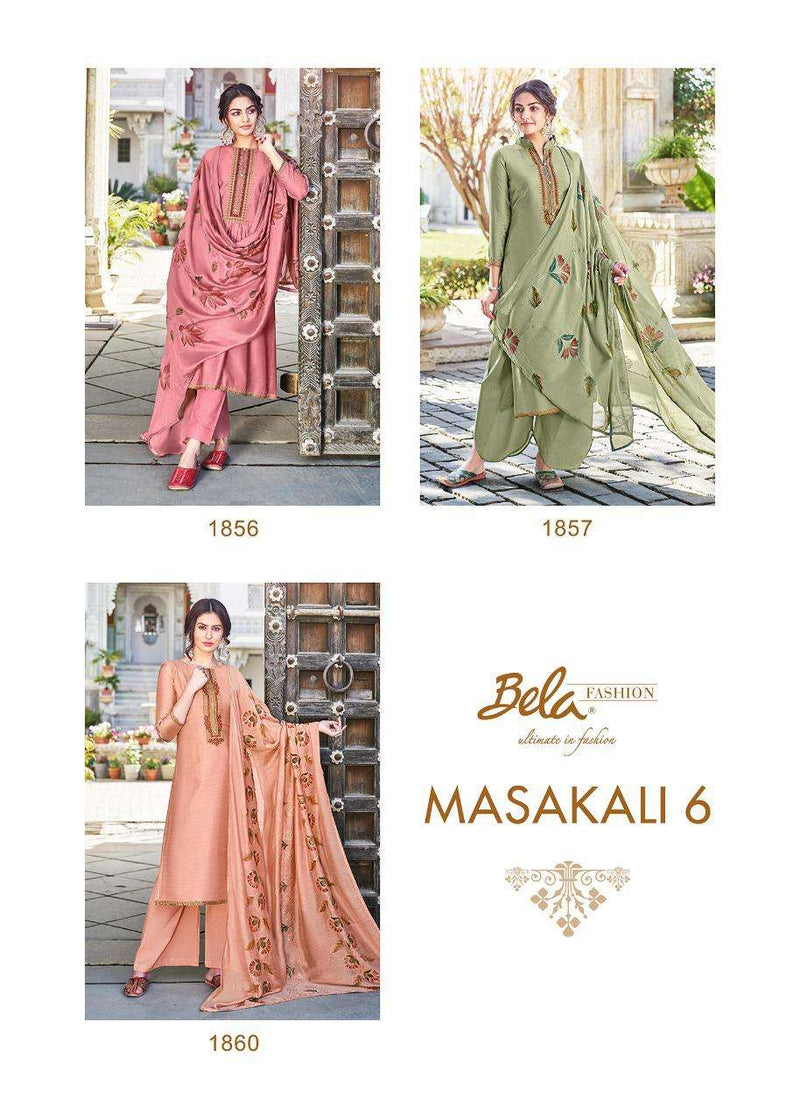 Bela Launch Masakali Vol 6 Cotton Silk With Fancy Embroidery Neck Work Fancy Wear Salwar Suits