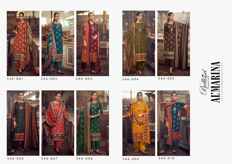 Belliza Designer Studio Al Marina Pashmina With Digital Print Salwar Suit