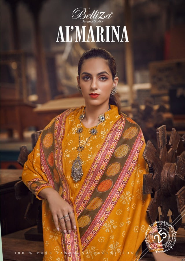 Belliza Designer Studio Al Marina Pashmina With Digital Print Salwar Suit
