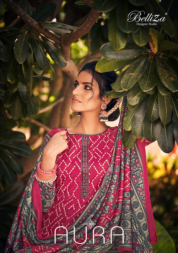 Belliza Designer Studio Aura Pure Pashmina Kashmiri Embroidery Work Salwar Kameez