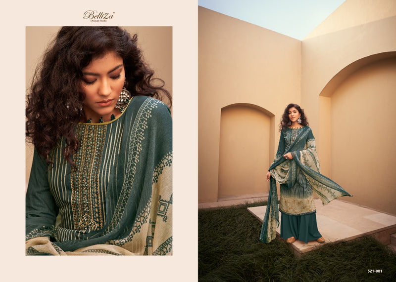 Belliza Designer Studio Bliss Pure Jam Cotton Heavy Embroidery Work Salwar Kameez