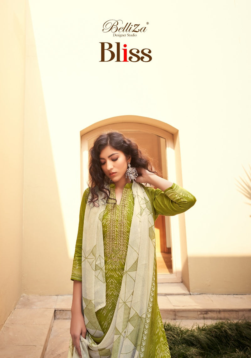 Belliza Designer Studio Bliss Pure Jam Cotton Heavy Embroidery Work Salwar Kameez