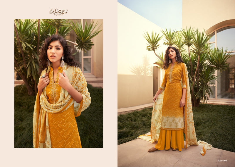 Belliza Designer Studio Bliss Pure Jam Cotton Heavy Embroidery Work Salwar Kameez