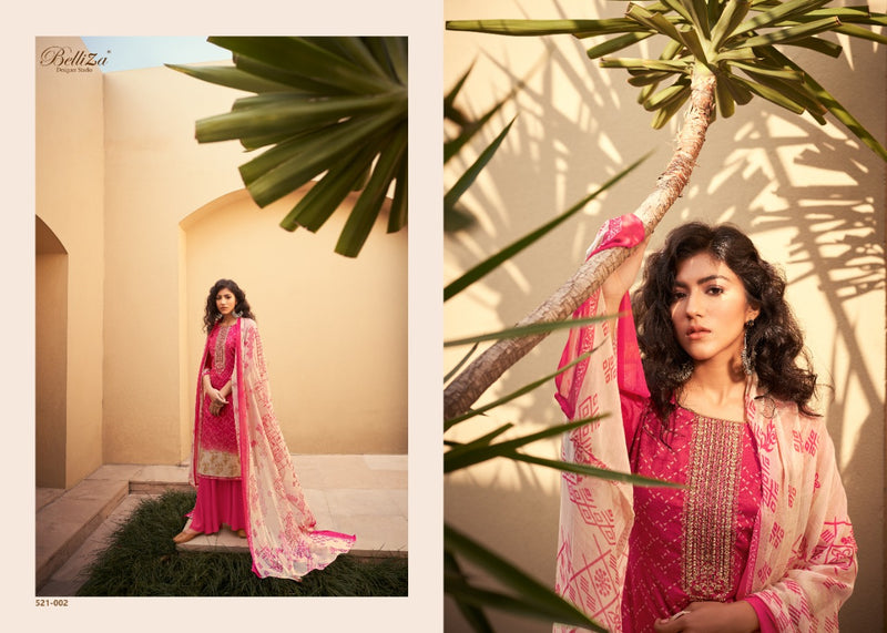 Belliza Designer Studio Bliss Pure Jam Cotton Heavy Embroidery Work Salwar Kameez