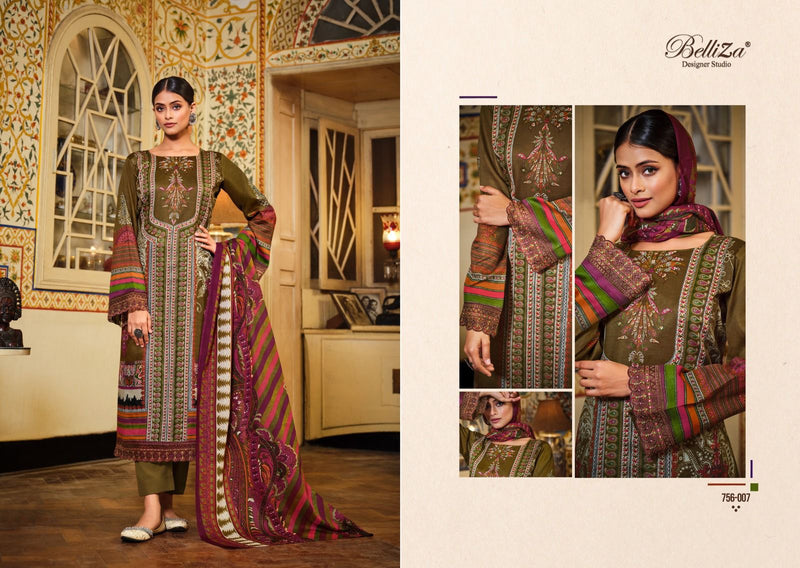 Belliza Designer Studio Haafiza Pure Jam Cotton Digital Print Embroidered Work Salwar Kameez