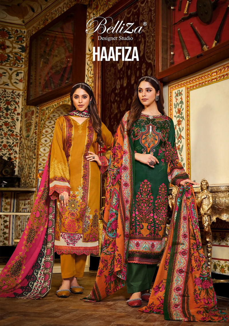 Belliza Designer Studio Haafiza Pure Jam Cotton Digital Print Embroidered Work Salwar Kameez