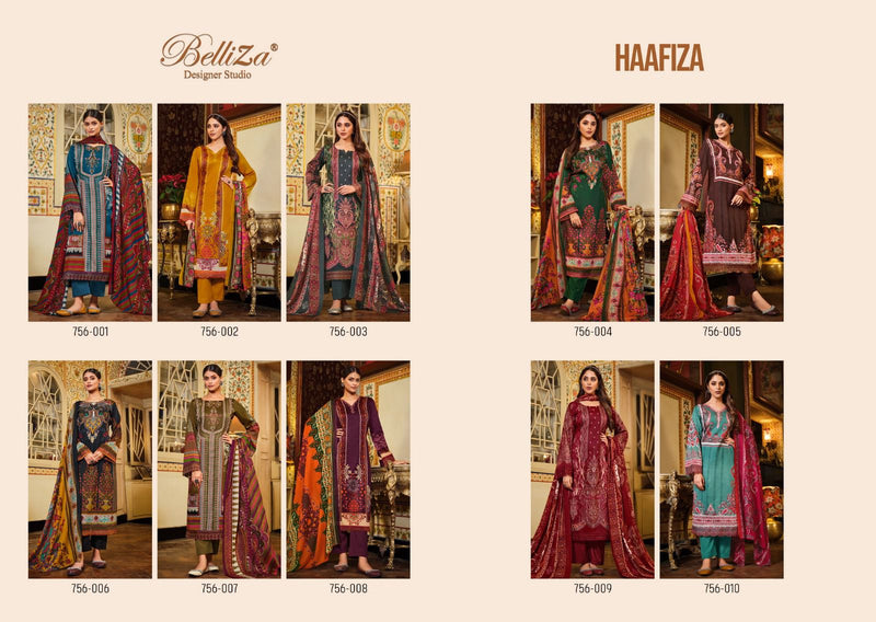 Belliza Designer Studio Haafiza Pure Jam Cotton Digital Print Embroidered Work Salwar Kameez