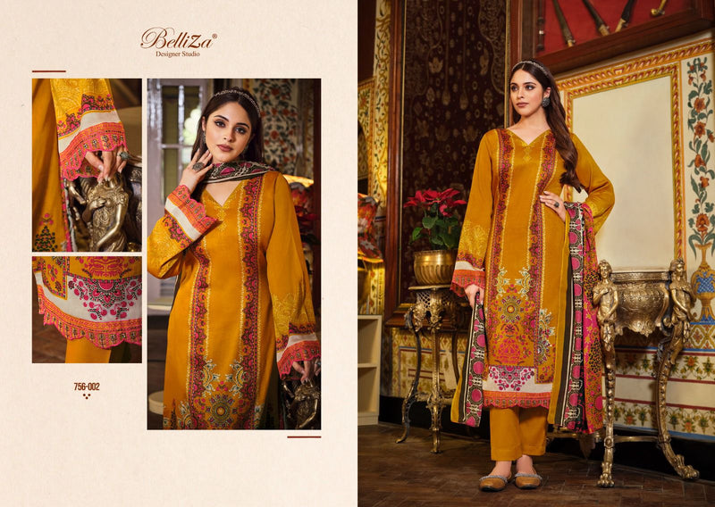 Belliza Designer Studio Haafiza Pure Jam Cotton Digital Print Embroidered Work Salwar Kameez