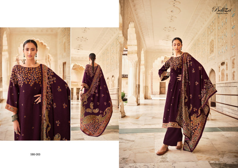 Belliza Designer Studio Kashmiriyat Pure Pashmina Exclusive Designer Kaani Print Salwar Kameez