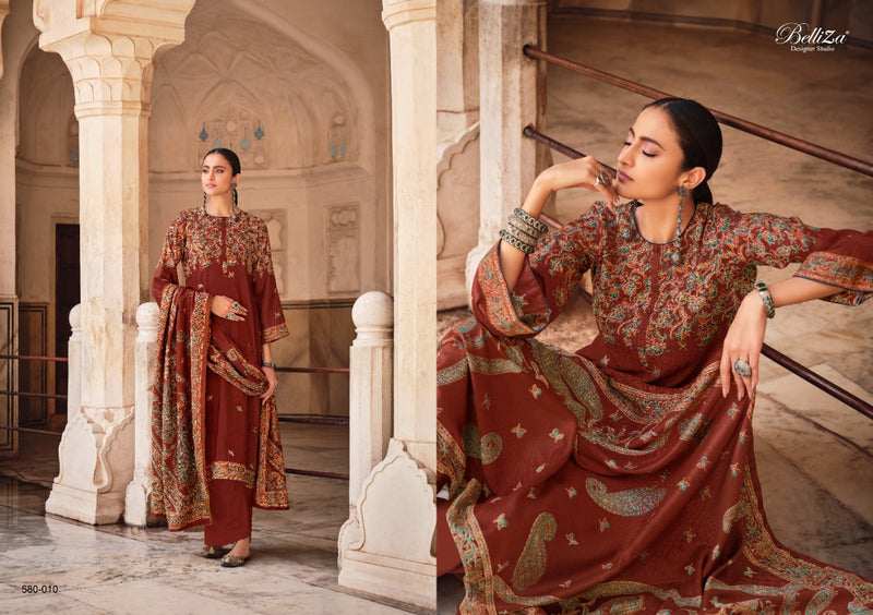 Belliza Designer Studio Kashmiriyat Pure Pashmina Exclusive Designer Kaani Print Salwar Kameez