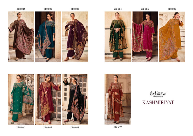Belliza Designer Studio Kashmiriyat Pure Pashmina Exclusive Designer Kaani Print Salwar Kameez