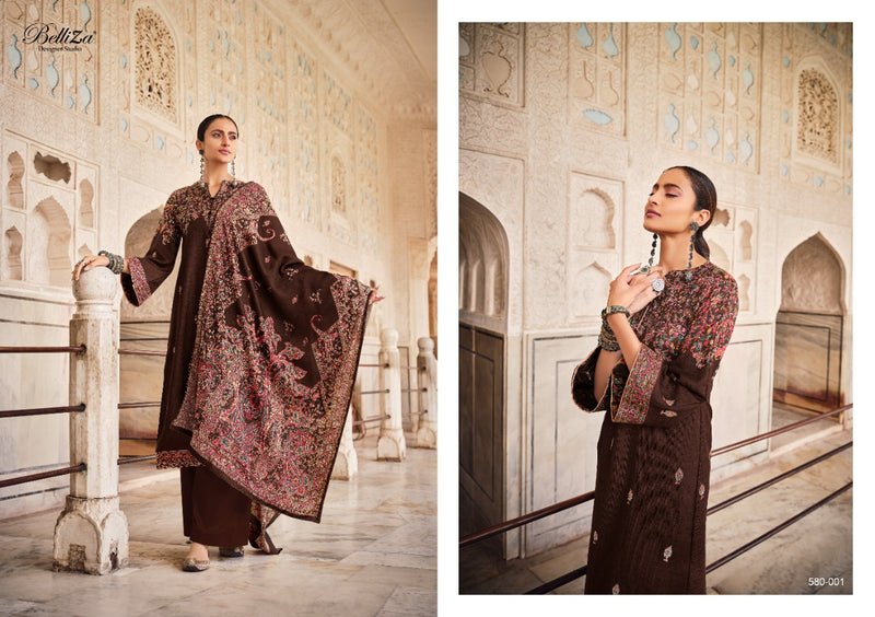 Belliza Designer Studio Kashmiriyat Pure Pashmina Exclusive Designer Kaani Print Salwar Kameez