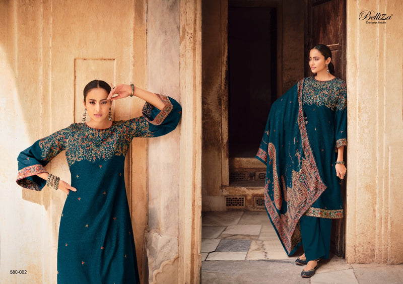 Belliza Designer Studio Kashmiriyat Pure Pashmina Exclusive Designer Kaani Print Salwar Kameez