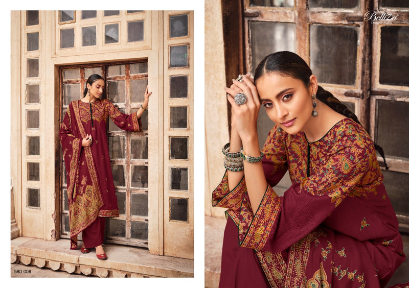 Belliza Designer Studio Kashmiriyat Pure Pashmina Exclusive Designer Kaani Print Salwar Kameez