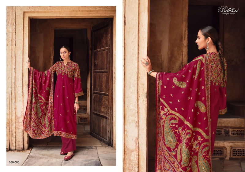 Belliza Designer Studio Kashmiriyat Pure Pashmina Exclusive Designer Kaani Print Salwar Kameez
