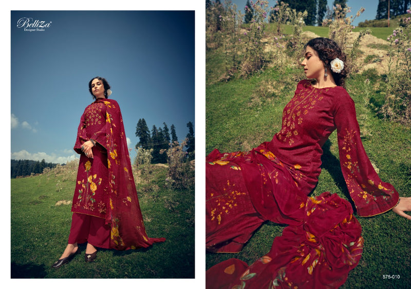 Belliza Designer Studio Kimaya Pashmina With Exclusive Heavy Embroidery Work