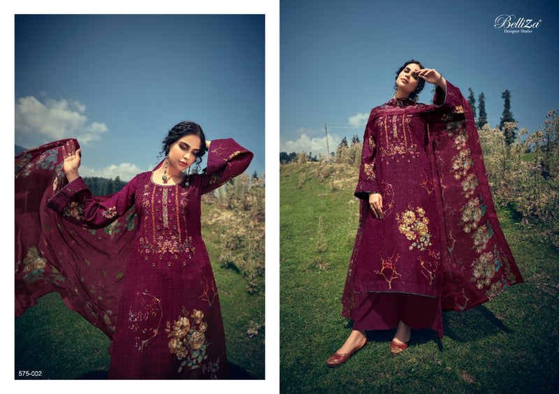 Belliza Designer Studio Kimaya Pashmina With Exclusive Heavy Embroidery Work