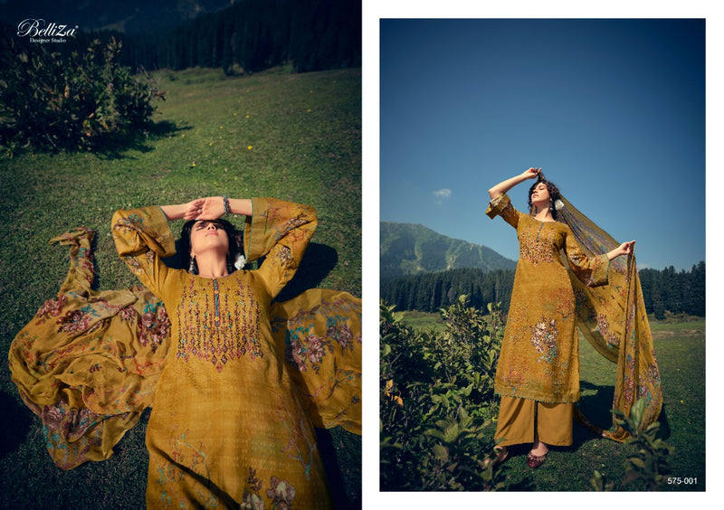 Belliza Designer Studio Kimaya Pashmina With Exclusive Heavy Embroidery Work