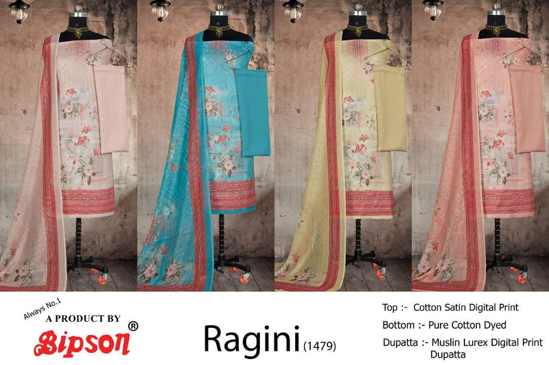 Bipson Fashion Launch By Ragini 1479 Cotton Satin Printed Casual Wear Salwar Suits With Dupatta