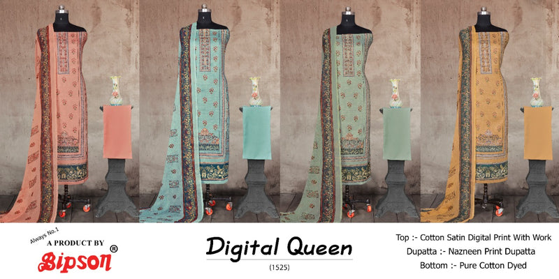 Bipson Fashion Launch By Zardosi 1391 To 1394 Jam Satin Embroidery Work Casual Wear Salwar Suits