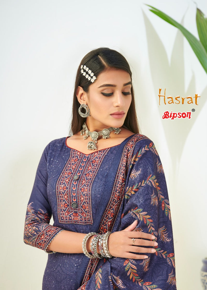 Bipson Hasrat Woolen Pashmina Digital Print Sequence Work Salwar Kameez