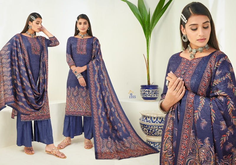 Bipson Hasrat Woolen Pashmina Digital Print Sequence Work Salwar Kameez
