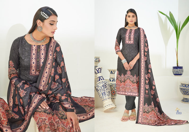 Bipson Hasrat Woolen Pashmina Digital Print Sequence Work Salwar Kameez