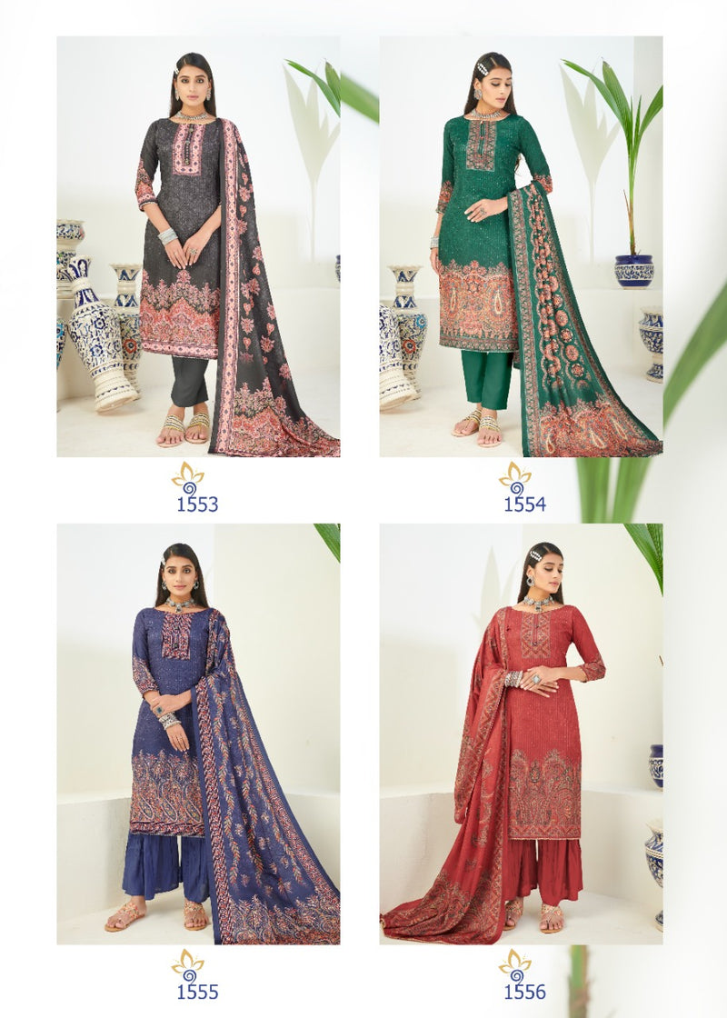 Bipson Hasrat Woolen Pashmina Digital Print Sequence Work Salwar Kameez