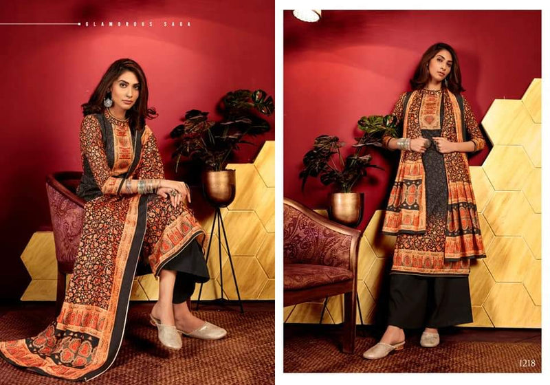 Bipson Inayat Woollen Pashmina Digital Print Designer Salwar Kameez